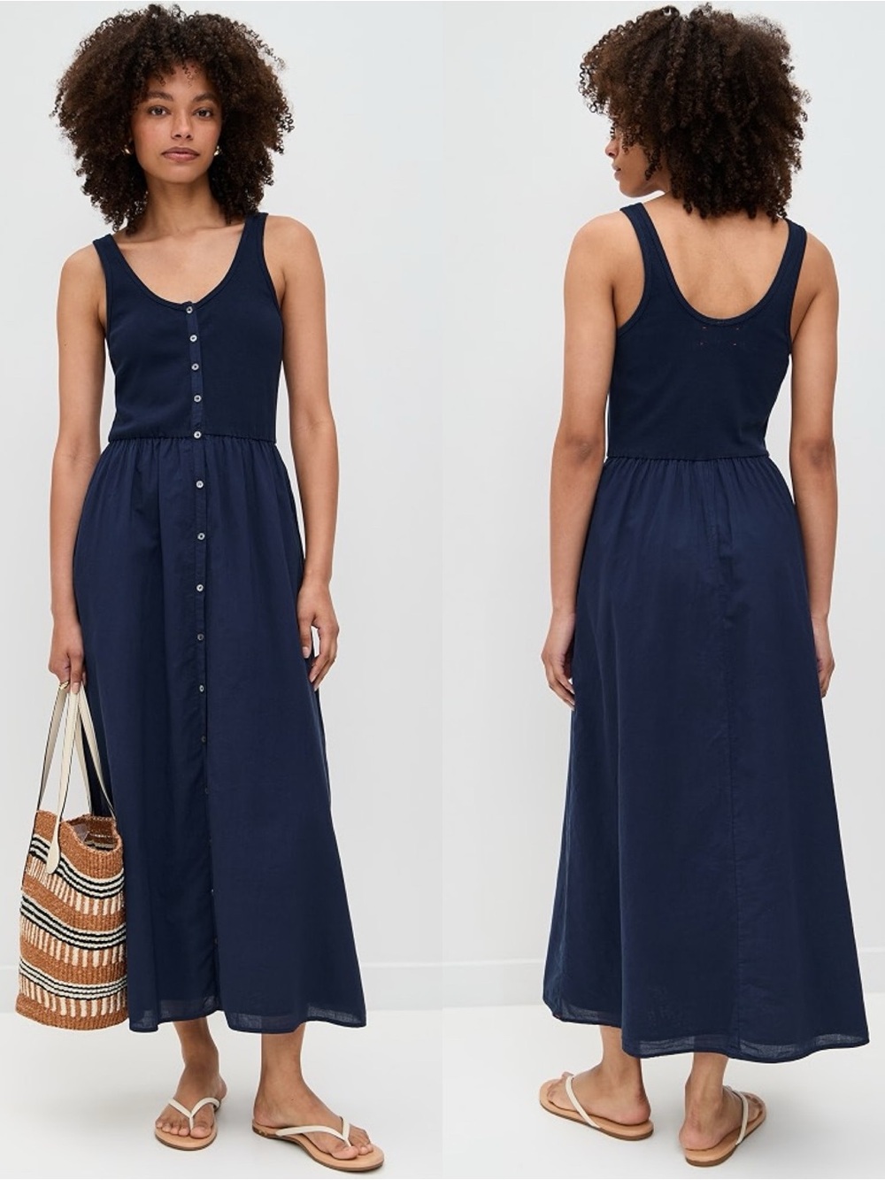 Xirena | NWT Fenix Cotton Midi Dress in Navy Medium